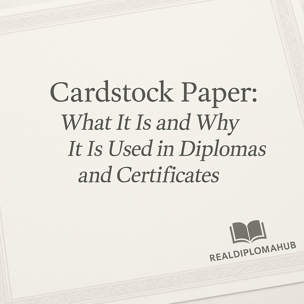 Cardstock Paper: What It Is and Why It Is Used in Diplomas and Certificates