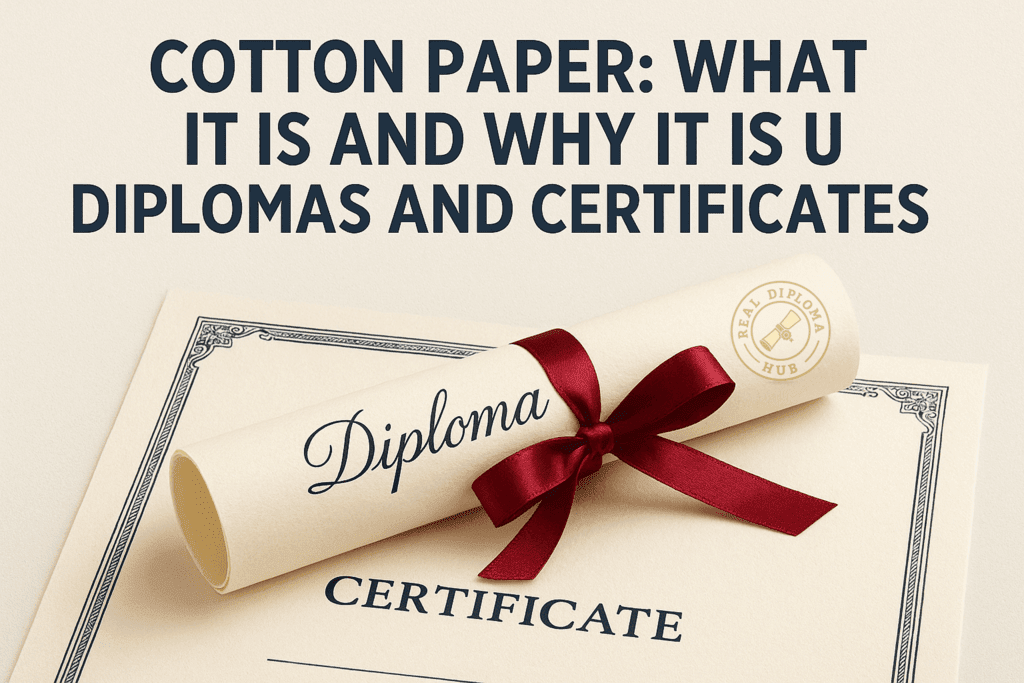 Cotton Paper: What It Is and Why It Is Used in Diplomas and Certificates