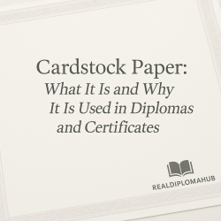 Cardstock Paper: What It Is and Why It Is Used in Diplomas and Certificates